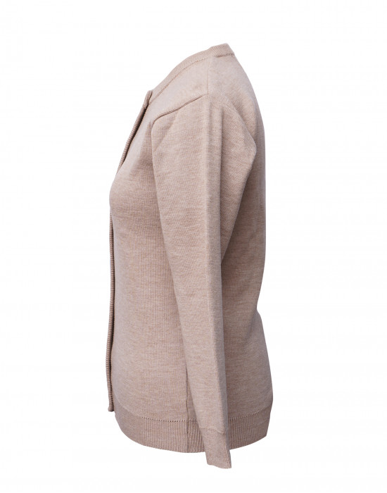 Women pure wool sweater plain heavy camel